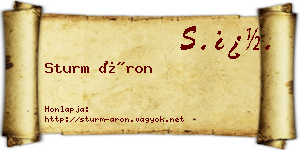 Sturm Áron névjegykártya